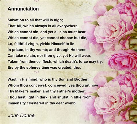 Annunciation Annunciation Poem By John Donne