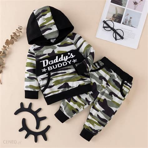 2pcs Baby Boy Letter Print Army Green Camouflage Long Sleeve Hoodie And