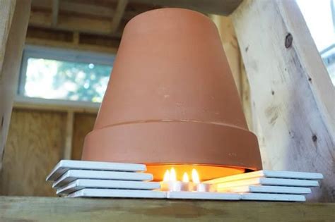 Loose connection igniter fails check all fittings use stick lighter to manually light gas pressure low with valve open full replace cylinder or regulator new cylinder or 1st ignition cylinder valve on, no gas flow pilot light assembly bent or not in correct. A DIY Tiny House Heater using terra cotta plant pot and ...