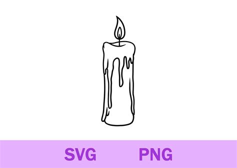 Melting Candle Svg Png, Witchy Candle Svg Png, Melting Candle Clipart