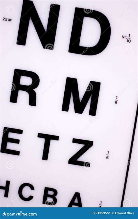 Optician Eye Test Chart Stock Image Image Of Healthcare 91353551