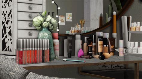 Makeup Clutter Lillysboutique In 2021 Sims 4 Makeup Clutter