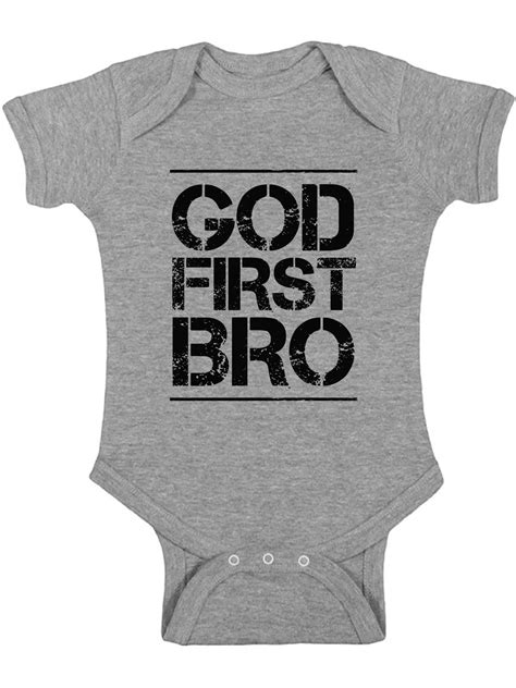 Awkward Styles God First Bro Baby Bodysuit Short Sleeve For Newborn
