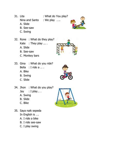 Kumpulan Soal Bahasa Inggris kelas 1 worksheet