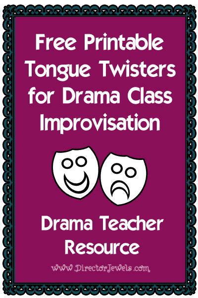 Free Printable Tongue Twisters For A Drama Class