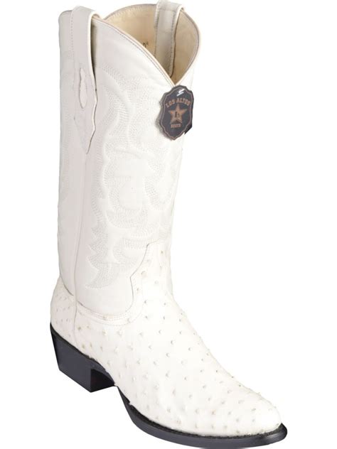 Shop Los Altos Mens Round Toe Ostrich Winter White Cowboy Boot 650304