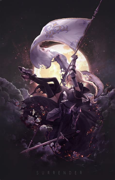 Maybe you would like to learn more about one of these? Download 1280x2120 wallpaper jeanne d'arc, fate series, banner, dark, anime girl, iphone 6 plus ...