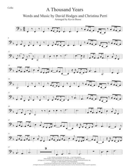 A Thousand Years Cello Sheet Music Pdf Download