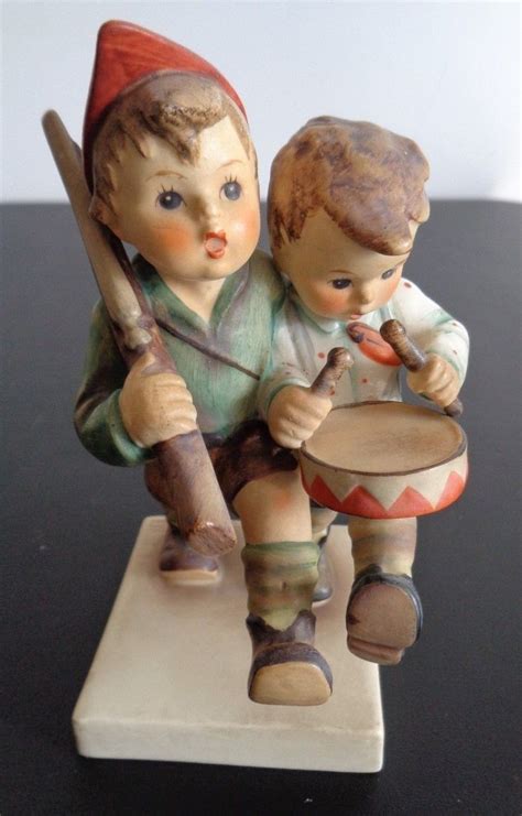Determine the value of antique hummels miniatures. HUMMEL Figurine 50 2/0 Boys Drums Rifle 4 3/4 inches ...