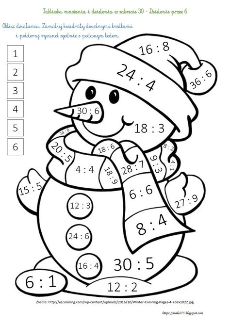 Wydrukuj obrazek, a gdy obliczysz wszystkie działania, pokoloruj go zgodnie z poleceniem. BLOG EDUKACYJNY DLA DZIECI | Matemática | Pinterest ...