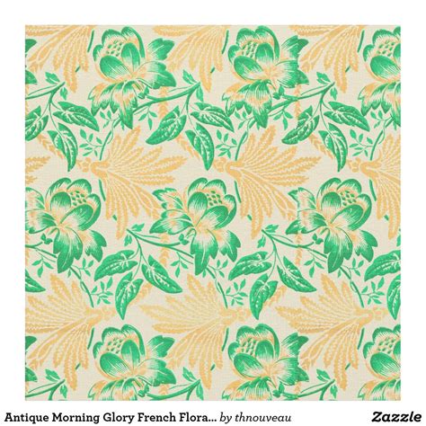 Blue dainty french brasserie restaurant pattern menu. Antique Morning Glory French Floral Pattern Fabric in 2021 ...