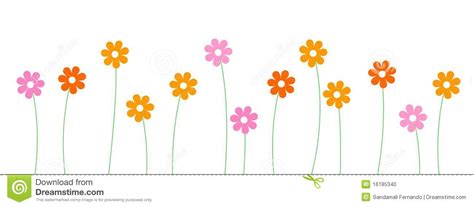 Flowers Line / divider stock illustration. Image of colourful - 16185340