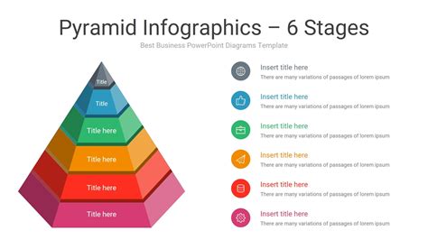 Pyramid Six Level Infographics Powerpoint Steps Marketing Former