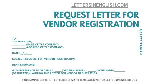 Vendor Registration Request Letter How To Write Letter For Vendor