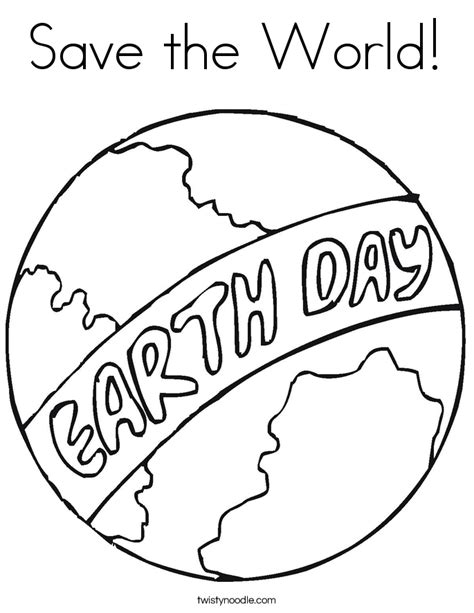 Save The World Coloring Page Twisty Noodle