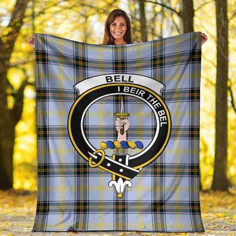 Scottish Bell Clan Crest Tartan Blanket