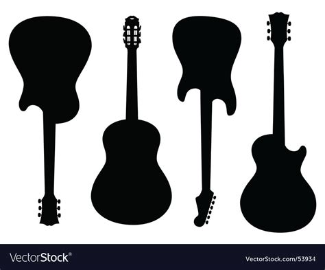 Guitars Silhouettes Royalty Free Vector Image Vectorstock