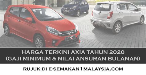 Dan untuk semua varian perodua axia, kecuali untuk varian e (manual), mereka mendapat brek abs dan ebd. Harga Terkini Axia Tahun 2020 (Gaji Minimum & Nilai ...
