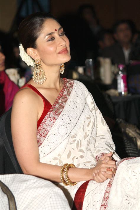 High Quality Bollywood Celebrity Pictures Kareena Kapoor Looks Gorgeous In White Saree With Red