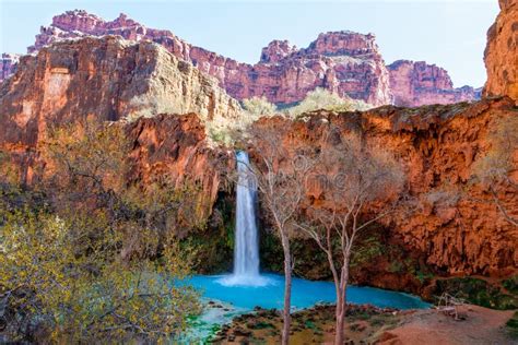 Havasu Falls In Supai Arizona Stock Photo Image Of Reservation