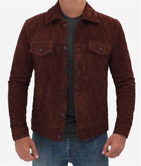 Dark Brown Suede Jacket Mens