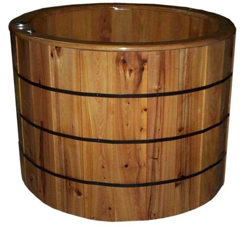 Furniture bathroom japanese soaking tub cheap with simple tubs wooden design modern and t. Barrel Wooden Ofuro Bathtub - Standalone | Wood tub, Wood ...