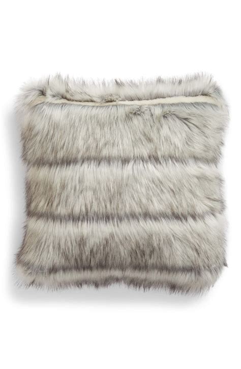 This product is covered by the sam's club member satisfaction guarantee. at Home Luxe Faux Fur Stripe Accent Pillow | Pillows, Faux ...