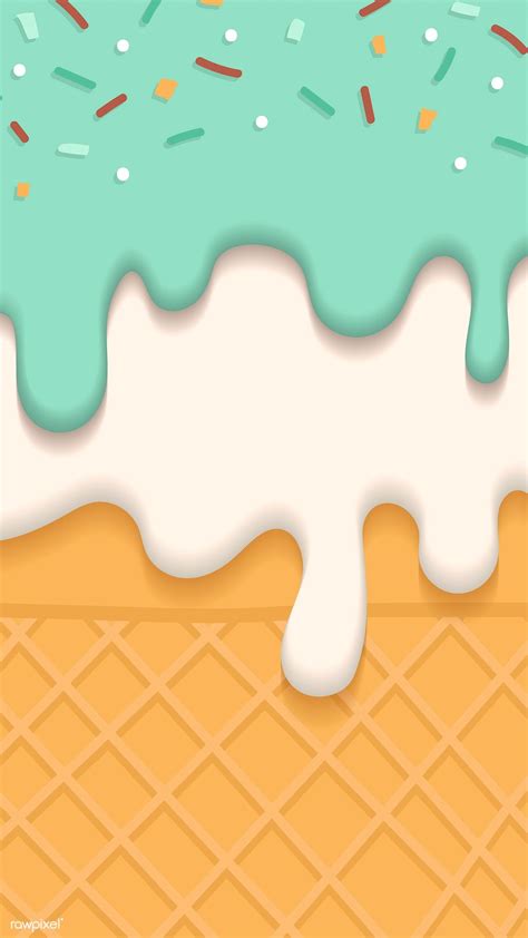 Download premium vector of Waffles with creamy ice cream mobile phone