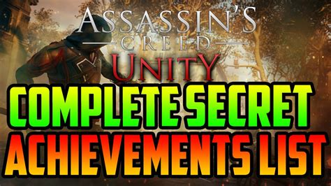 Assassins Creed Unity SECRET Achievements List All Secret