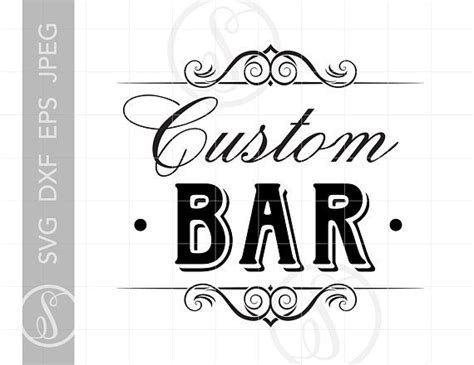 Custom Bar Sign Clip Art Custom Bar Svg Dxf Eps Png File