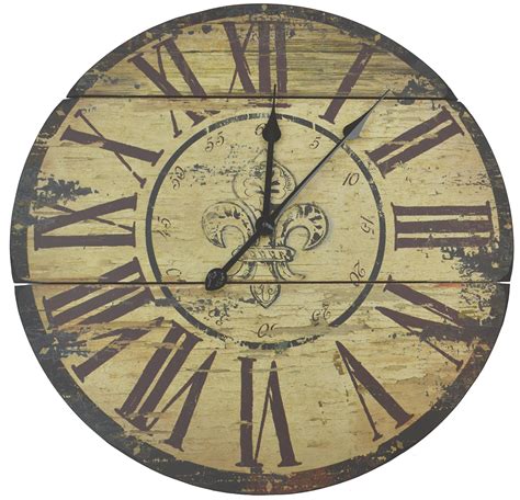 Lulu Decor Real Wood Fleur De Lis Wall Clock 2350 Diameter Amazon