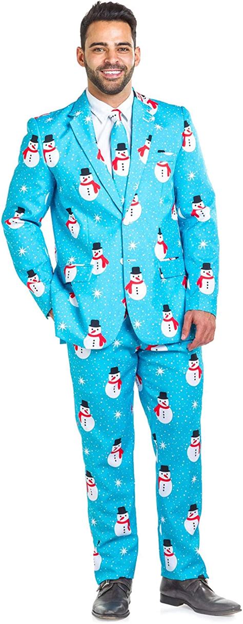 Tipsy Elves Mens Christmas Suit Snowman Is An Island Blazertie And
