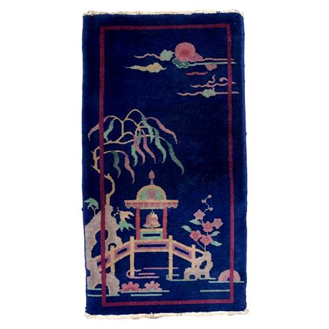 Tapis Chinois Art D Co Ancien Fait La Main Ann Es B En