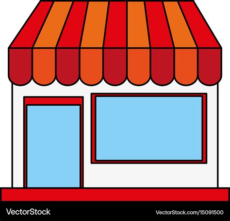 Color Image Cartoon Facade Shop Store Royalty Free Vector