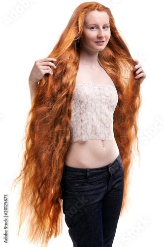 Teenage Girl With Extremely Long Red Hair Stock Foto Adobe Stock