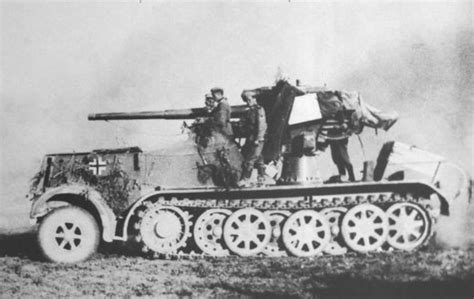 The German 88mm Anti Aircraft Gun Mounted On A Prime Mover It Was The