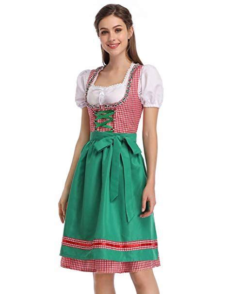 Glorystar Womens German Dirndl Dress Costumes For Bavarian Oktoberfest