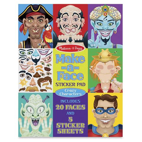 Melissa And Doug Make A Face Sticker Pads Crazy Characters Blick Art