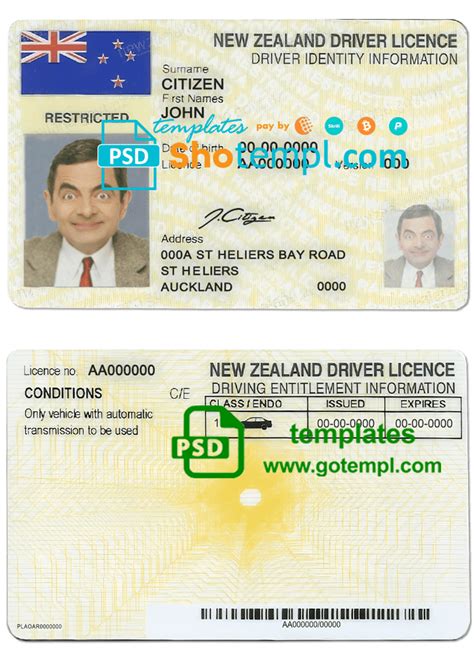 New Zealand Driving License Template In Psd Format Fully Editable