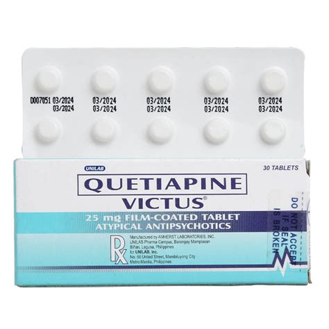 Victus Quetiapine 25mg 1 Tablet Prescription Required Watsons