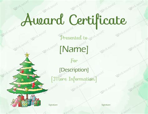 Christmas Themed Award Certificate Templates Download In Word Pdf