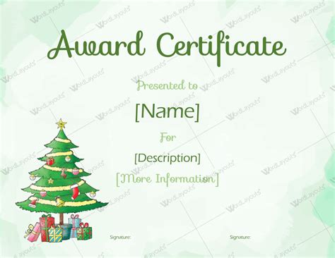 This free gift certificate template uses an abstract background that you can edit in photoshop to your liking. Christmas Themed Award Certificate Templates - Download in Word, PDF