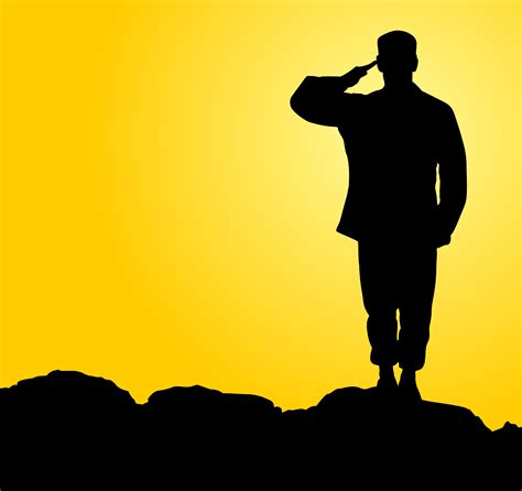 Saluting Soldier Silhouette At Getdrawings Free Download