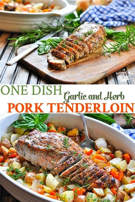 Pork tenderloin is one of my favorite things to cook, especially for a midweek meal. One Dish Garlic and Herb Pork Tenderloin | Recipe | Pork tenderloin recipes, Pork recipes ...