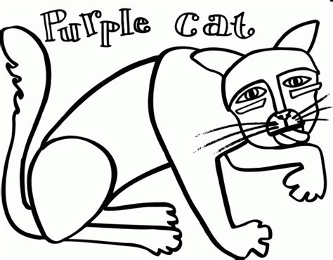the purple cat of eric carle coloring page coloring home