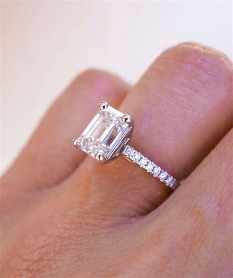 9 Carat Emerald Cut Diamond Ring Diamond