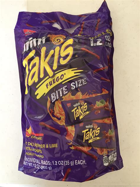 Takis Mini Fuego Rolled Tortilla Chips Hot Chili Pepper And Lime