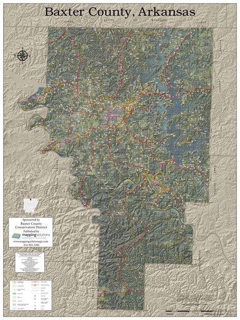 Baxter County Arkansas 2020 Aerial Wall Map Mapping Solutions