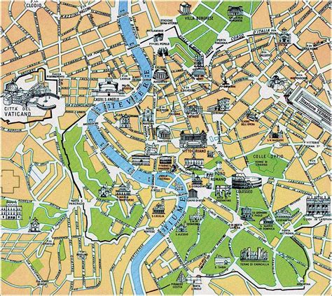 Map Of The Old City Of Rome Italy