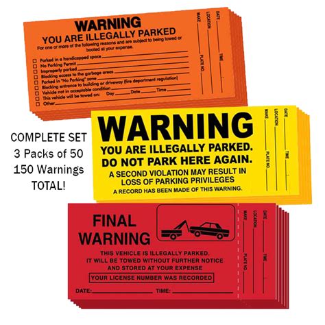 Parking Violation Stickers Warning Labelspro Tuff Decals